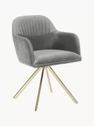 Westwing Collection Silla Giratoria Con Reposabrazos De Terciopelo Lola