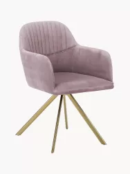 Westwing Collection Silla Giratoria Con Reposabrazos De Terciopelo Lola