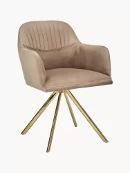 Westwing Collection Silla Giratoria Con Reposabrazos De Terciopelo Lola