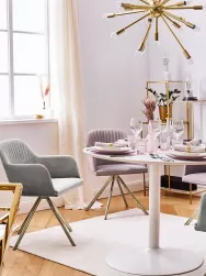 Westwing Collection Silla Giratoria Con Reposabrazos De Terciopelo Lola