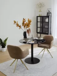 Westwing Collection Silla Giratoria Con Reposabrazos De Terciopelo Lola