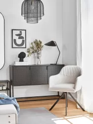 Westwing Collection Silla Giratoria Con Reposabrazos Tapizada Lola