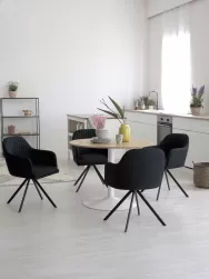 Westwing Collection Silla Giratoria Con Reposabrazos Tapizada Lola