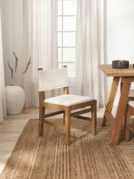 Westwing Collection Silla Tapizada De Madera Liano