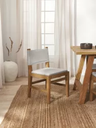 Westwing Collection Silla Tapizada De Madera Liano