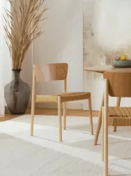 Westwing Collection Sillas De Madera Y Ratan Danny, 2 Uds.