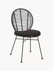 Westwing Collection Sillas De Ratan Con Cojin Cordula, 2 Uds.