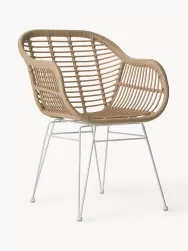 Westwing Collection Sillas De Ratan Con Reposabrazos Costa, 2 Uds.