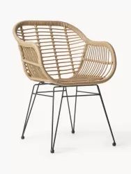Westwing Collection Sillas De Ratan Con Reposabrazos Costa, 2 Uds.