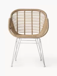 Westwing Collection Sillas De Ratan Con Reposabrazos Costa, 2 Uds.