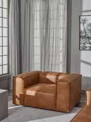 Westwing Collection Sillon De Cuero Reciclado Lennon
