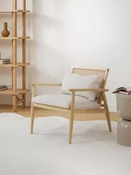 Westwing Collection Sillon De Madera De Caucho Maciza Manuell
