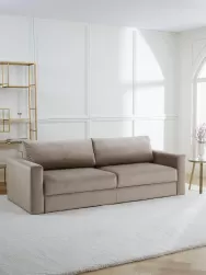 Westwing Collection Sofa Cama De Terciopelo Tasha (3 Plazas), Con Espacio De Almacenamiento