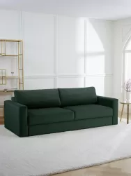 Westwing Collection Sofa Cama De Terciopelo Tasha (3 Plazas), Con Espacio De Almacenamiento