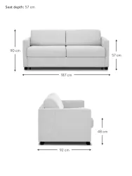 Westwing Collection Sofa Cama Morgan (2 Plazas), Con Colchon
