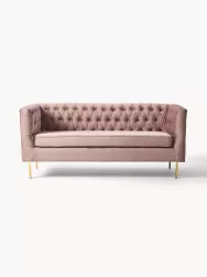 Westwing Collection Sofa Chesterfield De Terciopelo Chiara (2 Plazas)