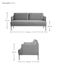Westwing Collection Sofa De Terciopelo Fluente (2 Plazas)