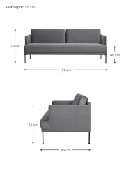 Westwing Collection Sofa De Terciopelo Fluente (3 Plazas)