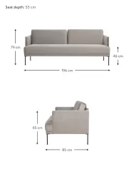 Westwing Collection Sofa De Terciopelo Fluente (3 Plazas)