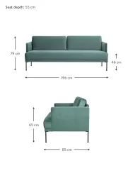 Westwing Collection Sofa De Terciopelo Fluente (3 Plazas)
