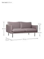 Westwing Collection Sofa De Terciopelo Moby (2 Plazas)