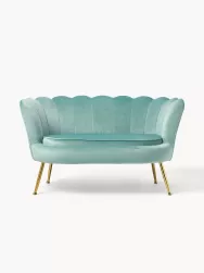 Westwing Collection Sofa De Terciopelo Oyster (2 Plazas)