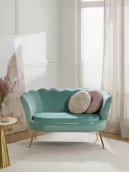 Westwing Collection Sofa De Terciopelo Oyster (2 Plazas)