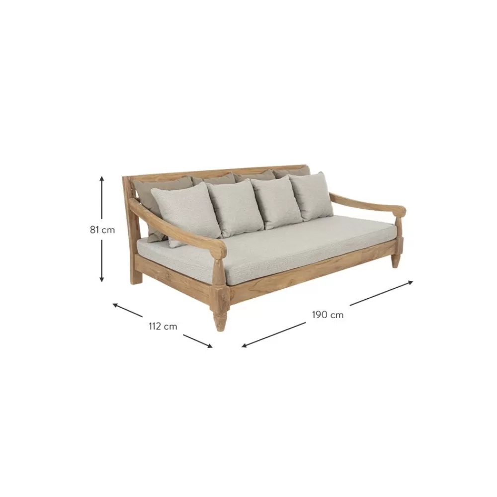 Bizzotto Muebles De Jardin^Sofa Grande Para Exterior De Madera Bali (4 Plazas)