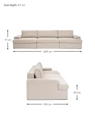 Westwing Collection Sofa Modular Russell (4 Plazas), Desenfundable