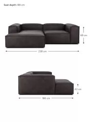 Westwing Collection Sofa Rinconera Modular De Cuero Reciclado Lennon
