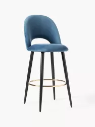 Westwing Collection Taburete Alto De Terciopelo Rachel